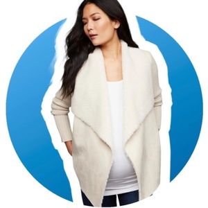 Cream Sherpa Pea in the Pod Sweater / Jacket Large